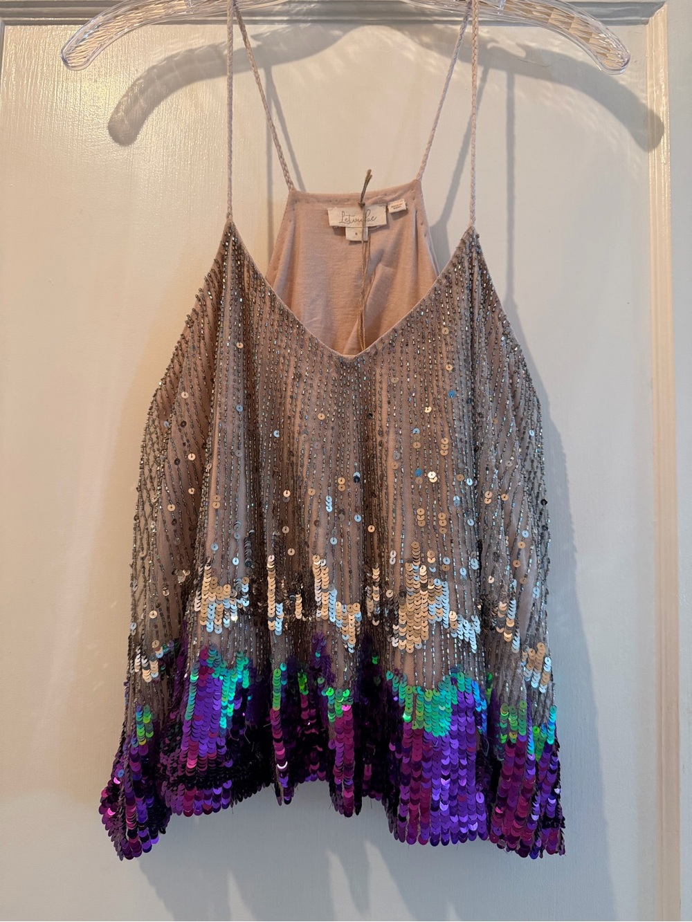 Taupe Sequin Ombre Cami Top